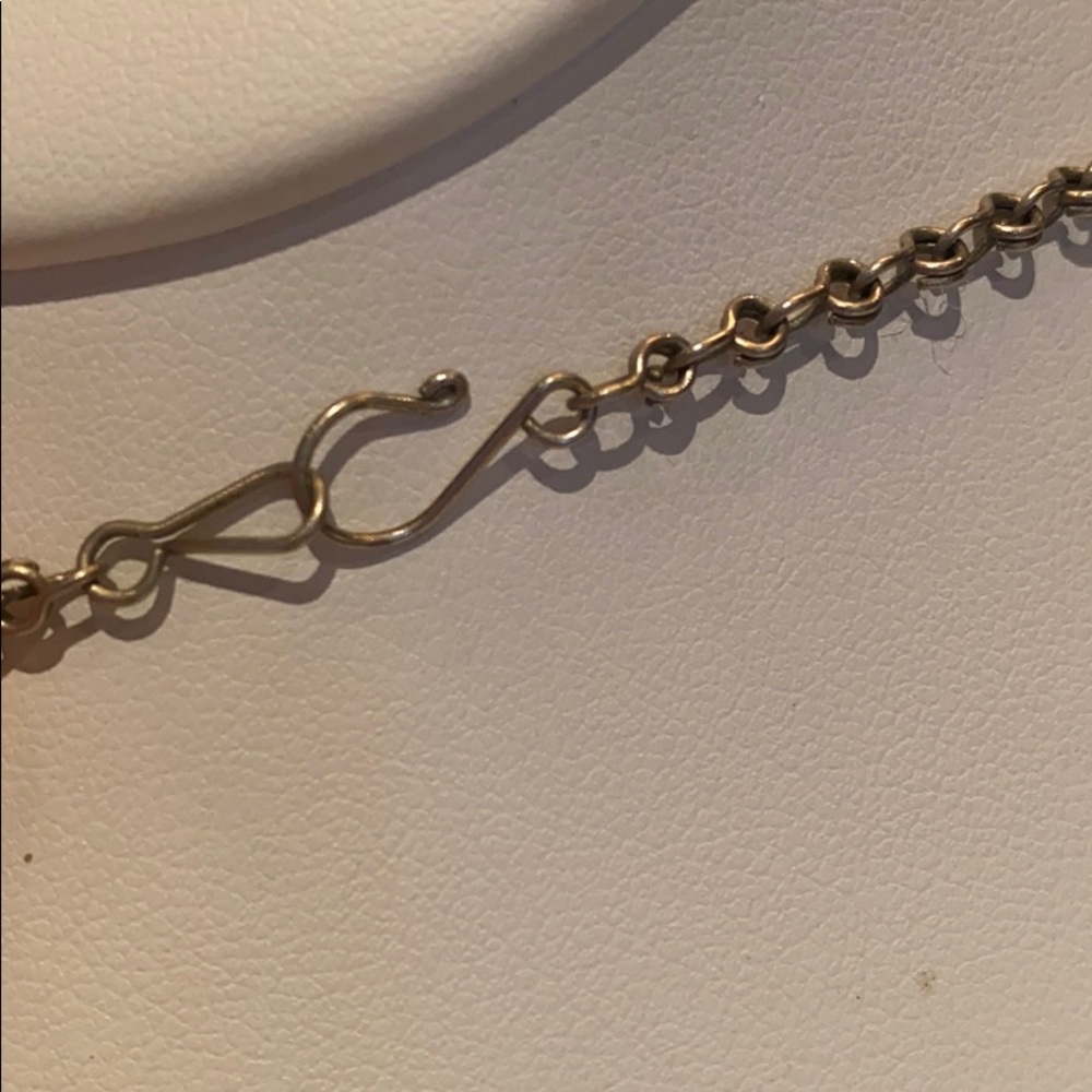 Malachite Artisan Necklace Silver Statement - image 5